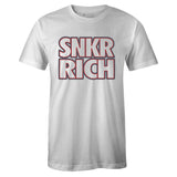 White Crew Neck SNKR RICH T-shirt To Match Air Jordan Retro 12 White Dark Grey