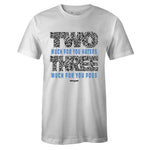 White Crew Neck TWO THREE T-shirt To Match Air Jordan Retro 3 UNC